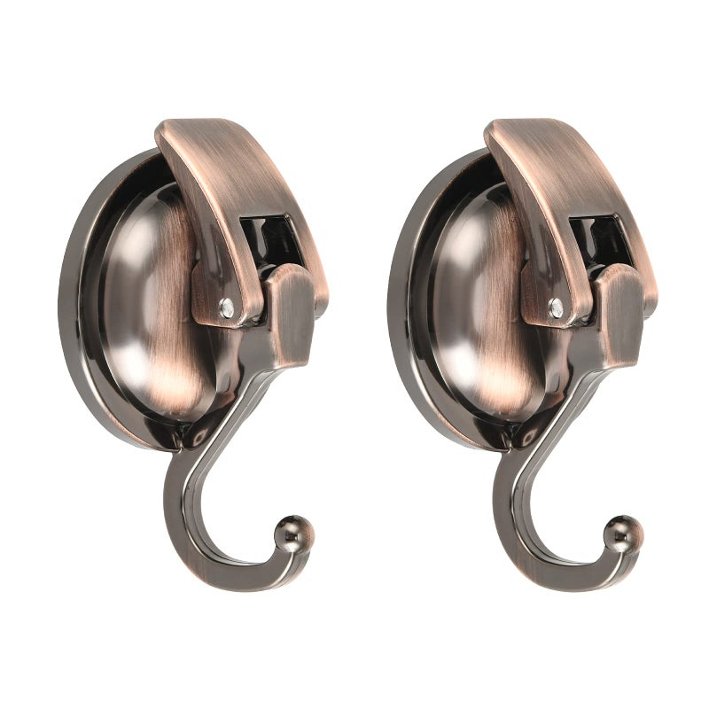 Khdrvok Wreath Cup Hook  Easy to Install and Remove  No Hole Punched  Bronze -Plated Plished Super Suction Hanger for Kitchen Bathroom and Restroom 2Pack - Image 1